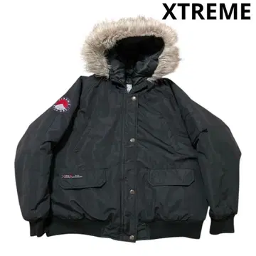 하자품 ] 블랙 퍼 후드 자켓 다운 겨울 의류 남성용 방한 새상품급