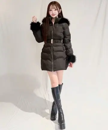 퍼 포함 다운 자켓 블랙 FREE