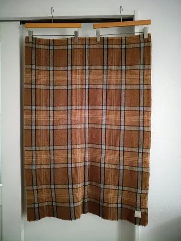 sunsea 대형 스톨 머플러 체크 브라운