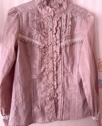 엑시즈팜 더스티 핑크 블라우스