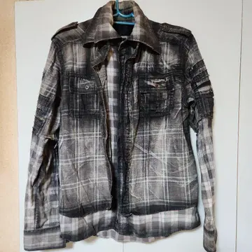 SREAA 체크 무늬 레이어드 긴팔 셔츠 46