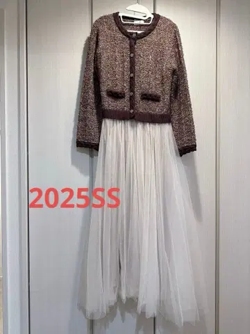 Noela [ 15주년 ] 트위드 튤 도킹 원피스