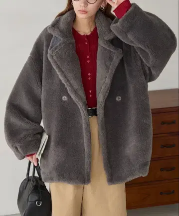 본르씰 멀티 웨이 테디 보아 테일러드 자켓