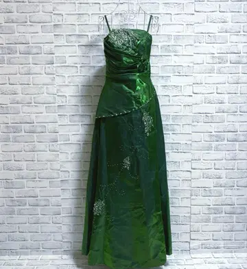 [ ICHIOKU ] 이치옥 무대 의상 리본 그린 롱 드레스