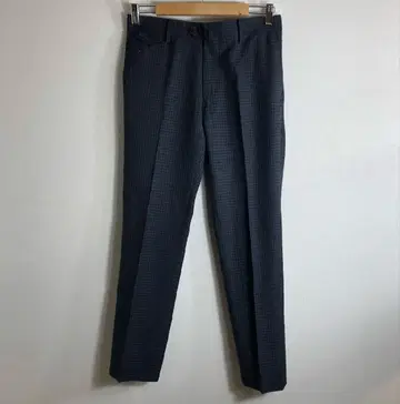 90s 아메카지 ARTISAN 네이비 체크 슬랙스
