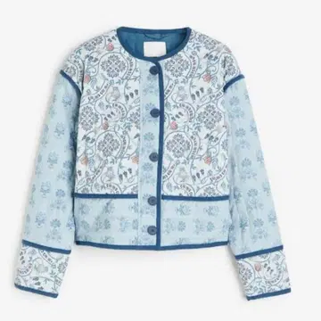 H&M 꽃무늬 면 퀼팅 자켓 아우터 M