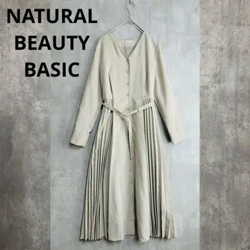새상품급 내추럴 뷰티 베이직 원피스 베이지 긴팔 봄/가을/겨울