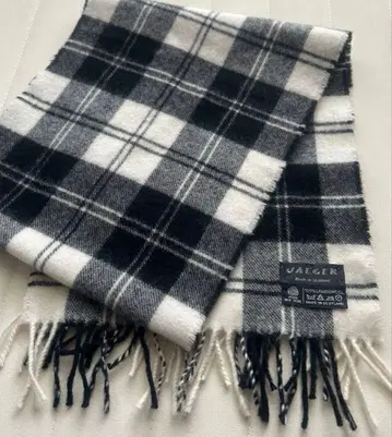 Jaeger 체크 무늬 머플러 100% 램스울