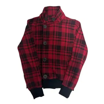 Y2K 빨검 체크 가디건 자켓