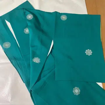 코몬 이중 기모노 에메랄드 새상품급 기장 162