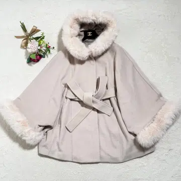 rienda 울 MIX 후드 판초 코트 후드 가을/겨울 베이지