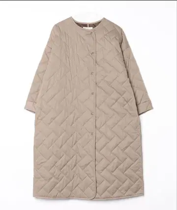 FREAK'S STORE 퀼팅 롱 코트 베이지