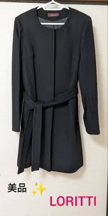 [새상품급] LORITTI 블랙 롱 코트 벨트 포함