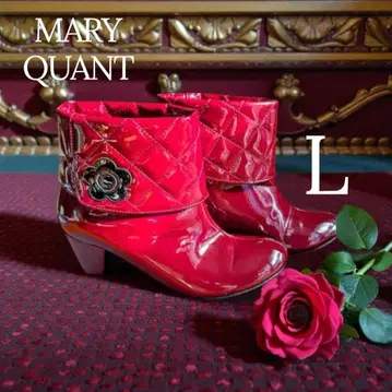 [ MARY QUANT L 사이즈 ] 에나멜 레인부츠 장화 레드