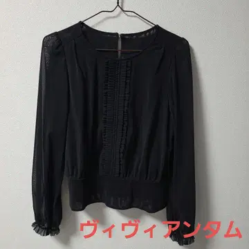 비비안 탐 블랙 블라우스