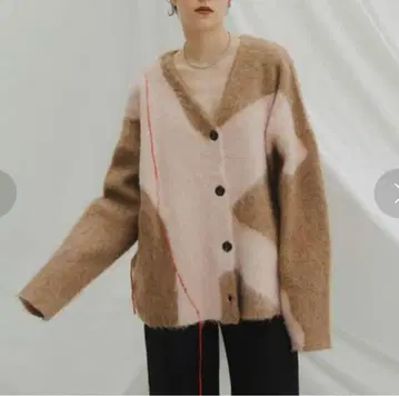 [ KnuthMarf ] accent mohair cardigan