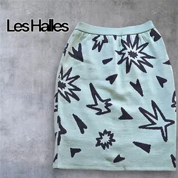 레어 올 패턴 빅 패턴 니트 타이트 스커트 허리밴딩