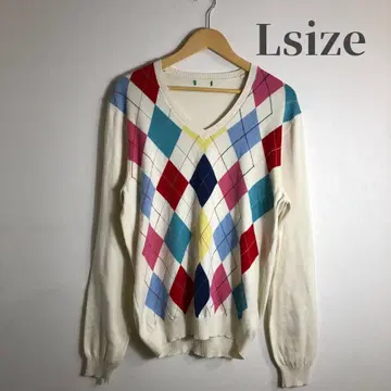 [ 새상품급 ] 상의 가디건 아가일 무늬