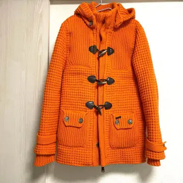 Bark 후드 부착 오렌지 더플 코트