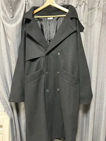 [ Cussil ] 울라이크 헤비 멜톤 루즈 슬리브 트렌치코트