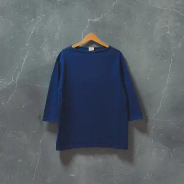 90s Goodwear USA제 바스크 셔츠 7부 소매 네이비 L