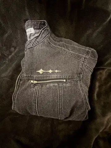 다크 그레이 집업 데님 자켓 y2k