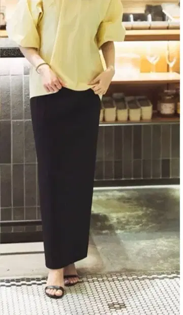 Plage maison tight skirt 34 블랙 맥시 스커트