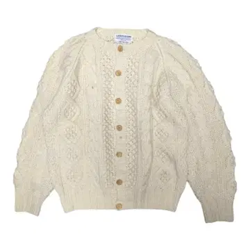 YES-PLEASE 화이트 피셔맨 니트 가디건