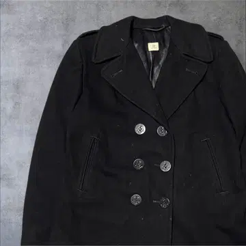 80s 새상품급 미군 실물 US NAVY P코트 울100% 블랙 레어