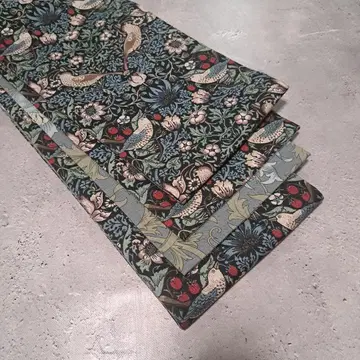 반폭 오비 장척 윌리엄 모리스 딸기 도둑 에메랄드 x 아네모네 리버서블