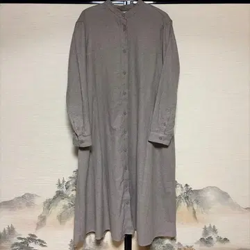 무인양품 양면 기모 플란넬 스탠드 카라 원피스 M