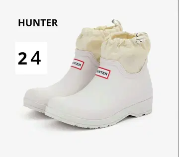 HUNTER 화이트 숏부츠 24cm