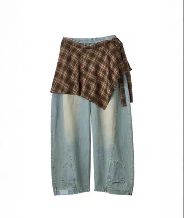 Knuth Marf 셔츠 랩 데님 팬츠/블루