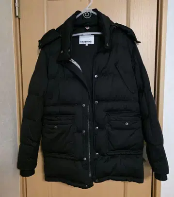 samas 후드 부착 다운 자켓 블랙 사이즈 L