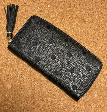 감사 가격 perche 페르케 소가죽 도트 자수 라운드 장지갑