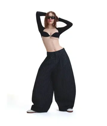 PUSH PUSH 스트라이프 와이드 팬츠