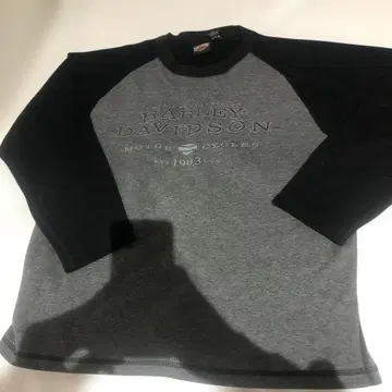 할리데이비슨 긴팔 티셔츠 X-LARGE 그레이/블랙