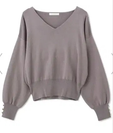 새상품급 프로포션 바디 드레싱 그레이 V넥 벌룬 소매 니트
