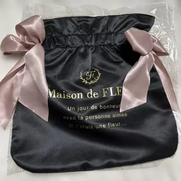 Maison de FLEUR 11주년 더블 리본 토트백 블랙