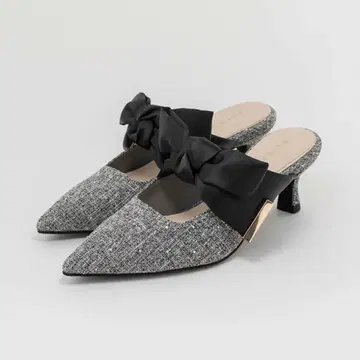 빅 새틴 리본 뮬