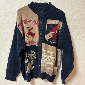 루돌프 무늬 니트 가디건