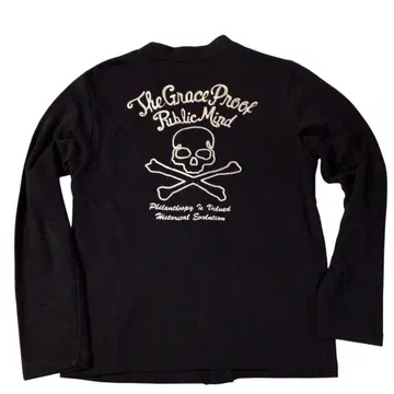 Y2K 그런지 해골 자수 맨투맨 가디건 블랙 S