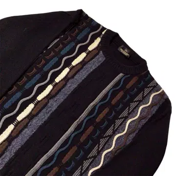 DUNLOP 던롭 3D 니트 스웨터 블랙 L 빈티지