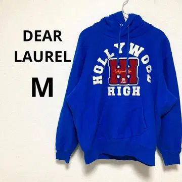 디어 애로우 남성용 긴팔 풀오버 후드티 파랑 로고 오버 사이즈