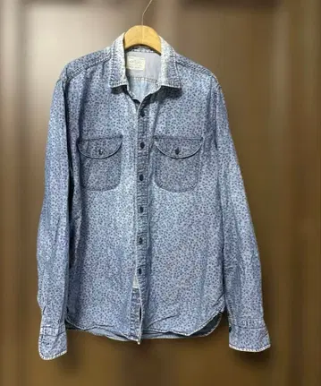 REPLAY 꽃무늬 데님 셔츠 리플레이 긴팔 셔츠