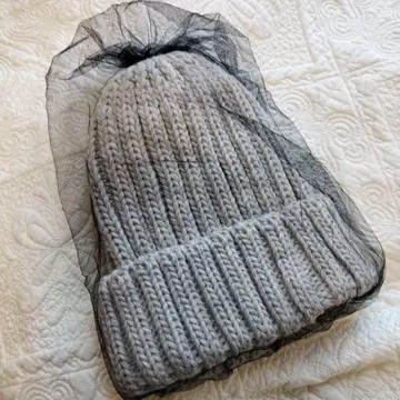 CA4LA 그레이 니트 비니 리브