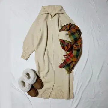 natural couture 하프 지퍼 롱 니트 원피스 키레이메