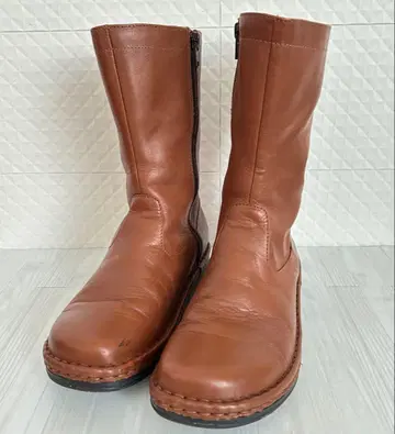 H.P.S. 브라운 부츠 사이드 지퍼 23cm