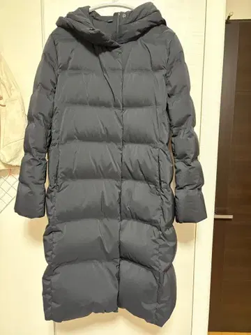 새상품급 유니클로 심리스 다운 롱 블랙