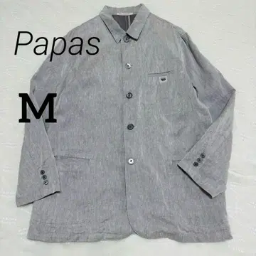 [ Papas ] 파파스 린넨 커버올 자켓 빈티지 그레이